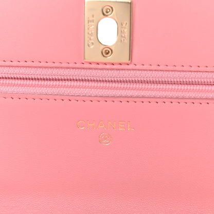 Chanel Lambskin Quilted Trendy CC Wallet On Chain WOC Pink 5 of 10