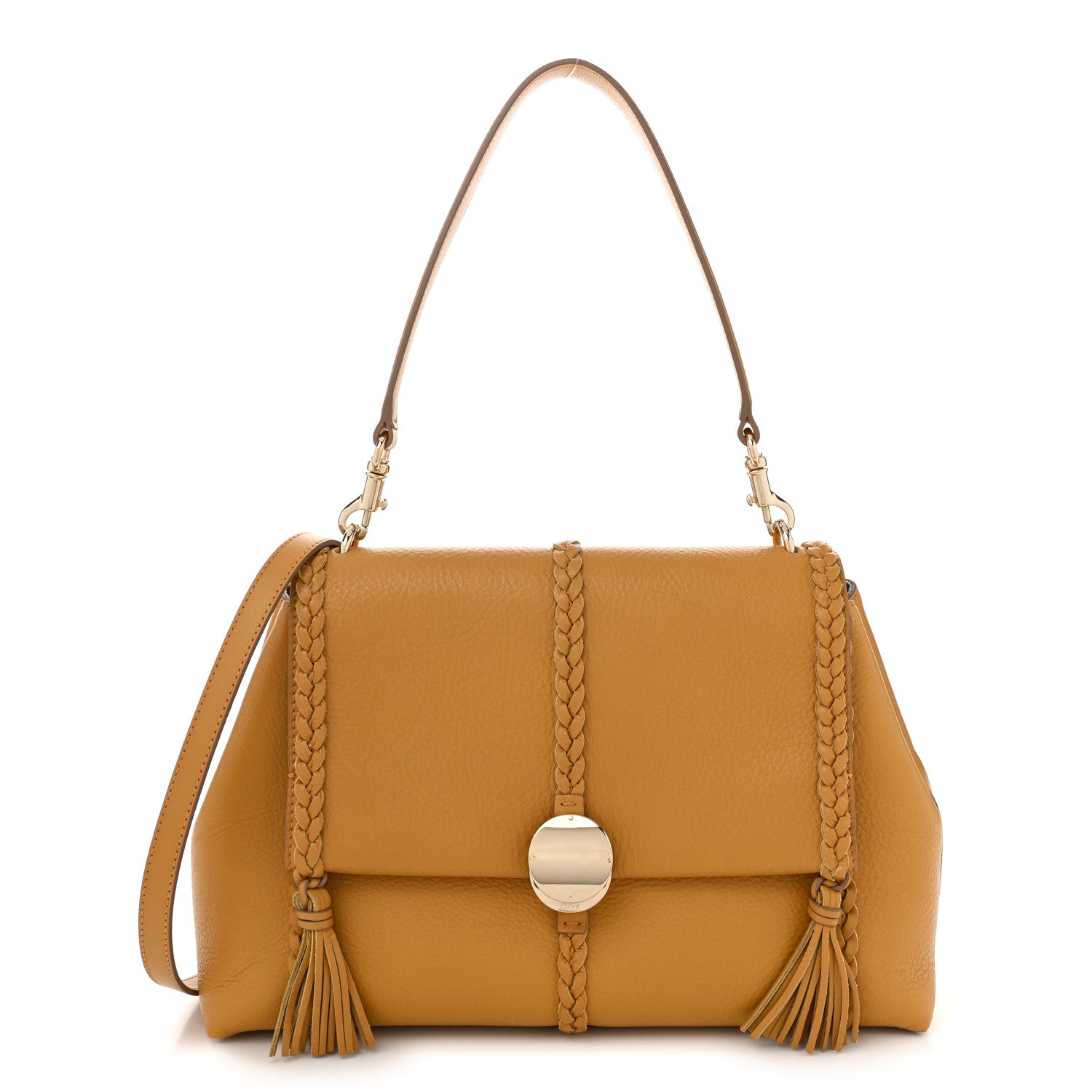 Chloe Grained Calfskin Medium Penelope Shoulder Bag Dusty Gold 1 of 10