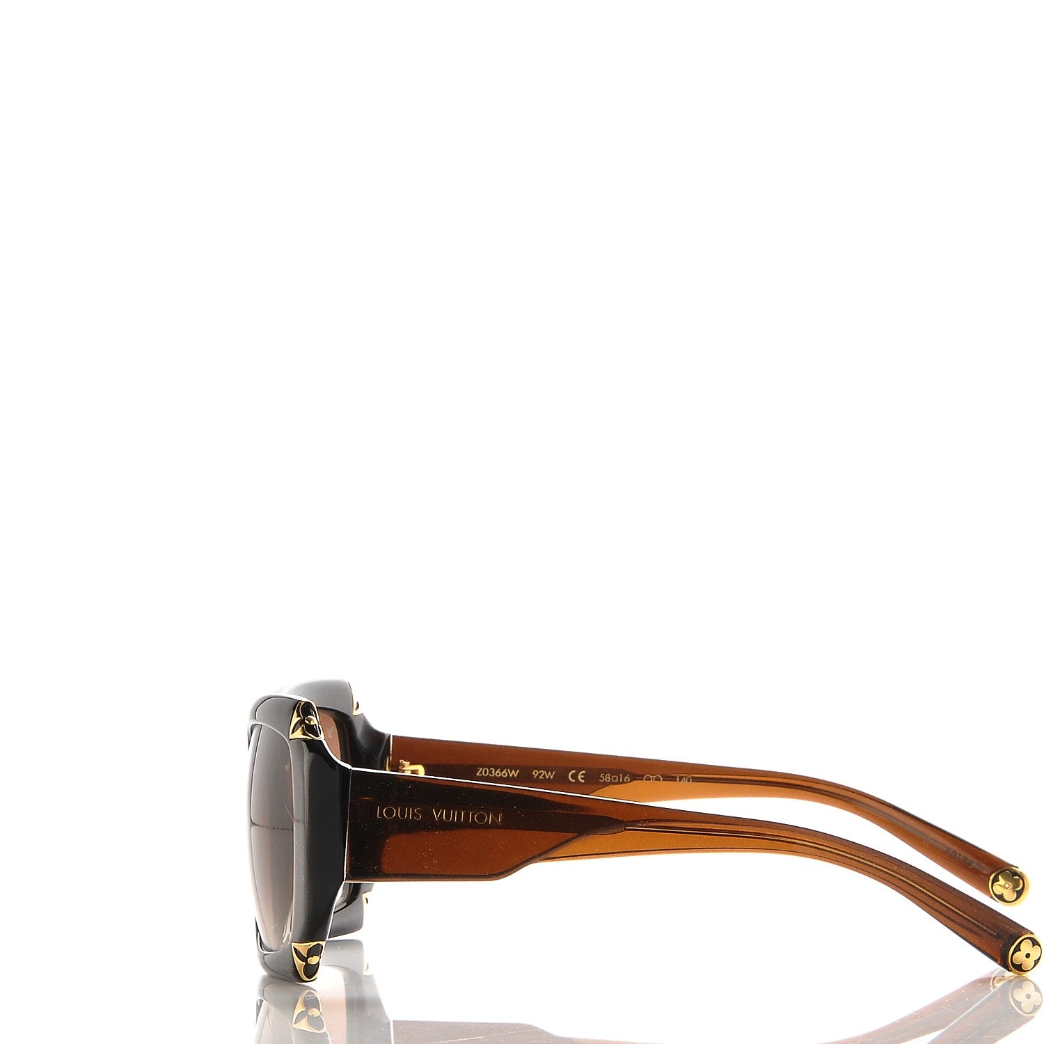 Louis Vuitton Hortensia Cat Eye Sunglasses Z0366W Brown Glitter