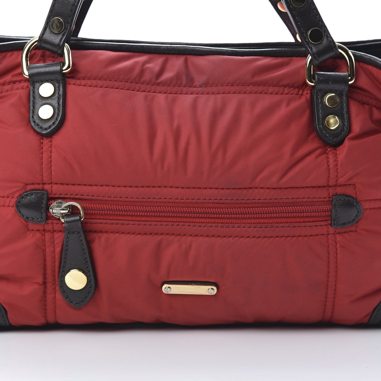 Nylon Quilted Tote Red