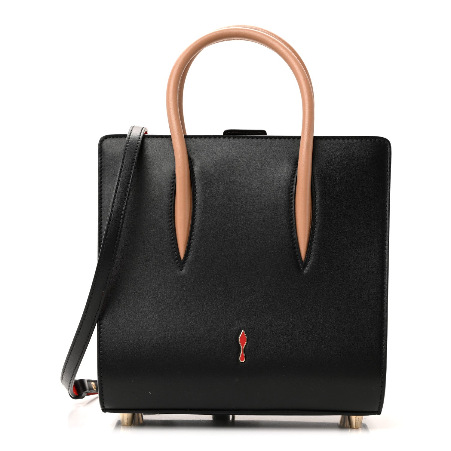 Christian Louboutin Calfskin Patent Leopard Studded Small Paloma Black 3 of 34
