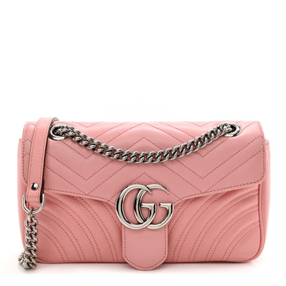 Gucci Calfskin Matelasse Small GG Marmont Shoulder Bag Wild Rose 1 of 12