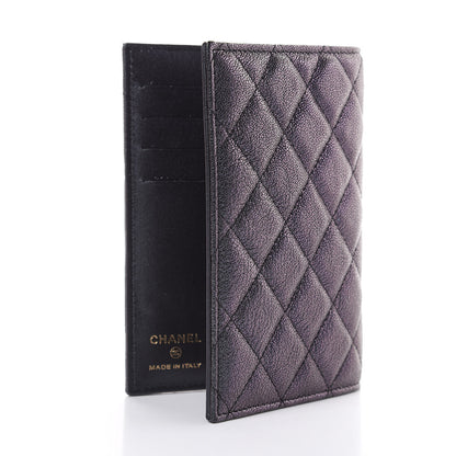 Chanel Iridescent Caviar Quilted Passport Holder Black 3 of 9