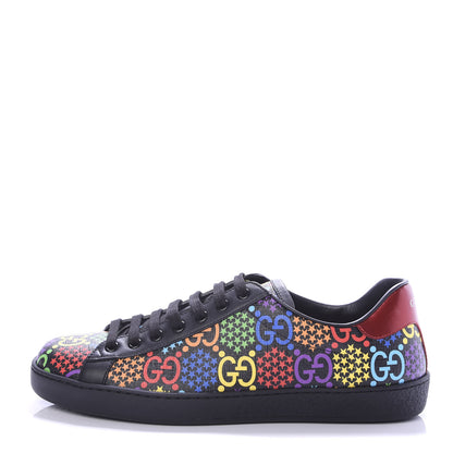 Gucci GG Supreme Monogram Psychedelic Mens Ace Sneakers 7 Black Multicolor 1 of 8