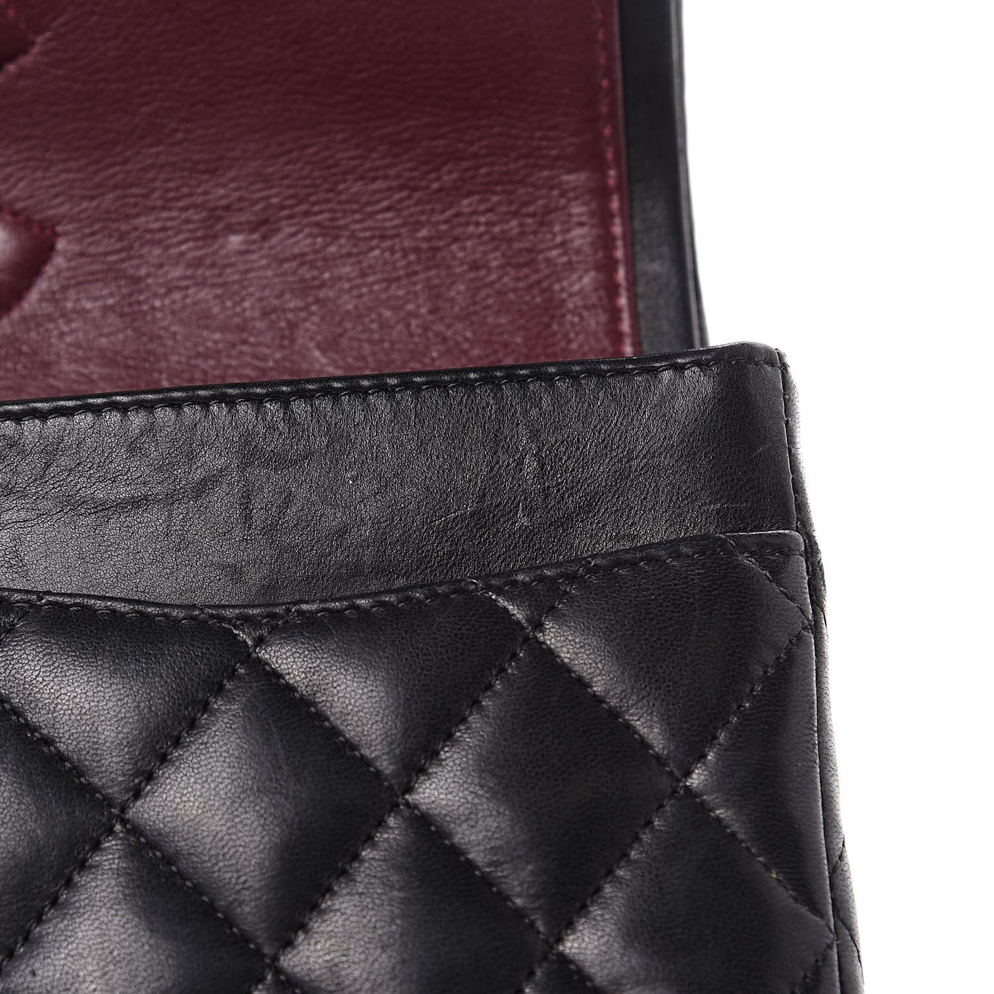 Lambskin Quilted Medium Double Flap Black