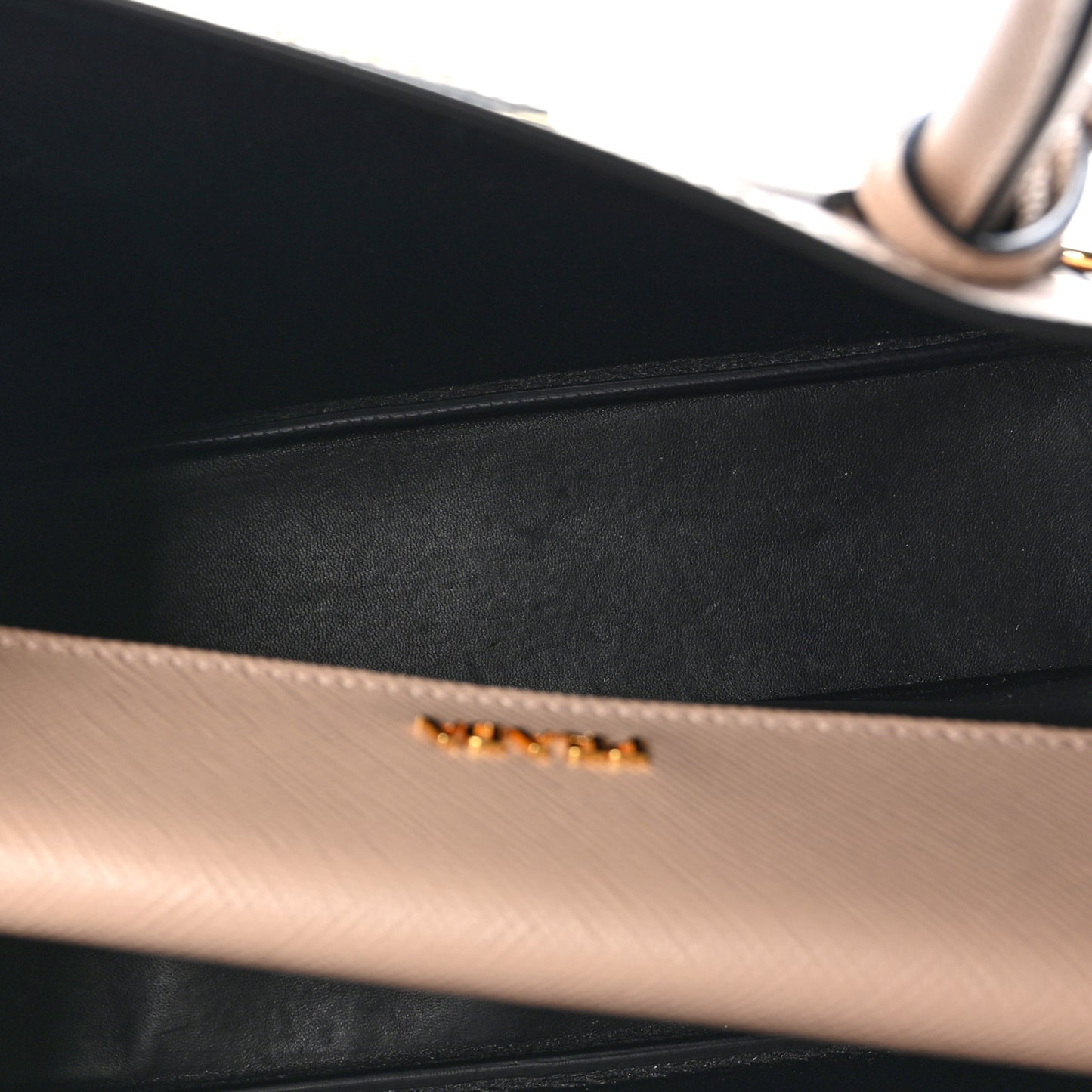 Saffiano Cuir Medium Double Bag Cammeo Black