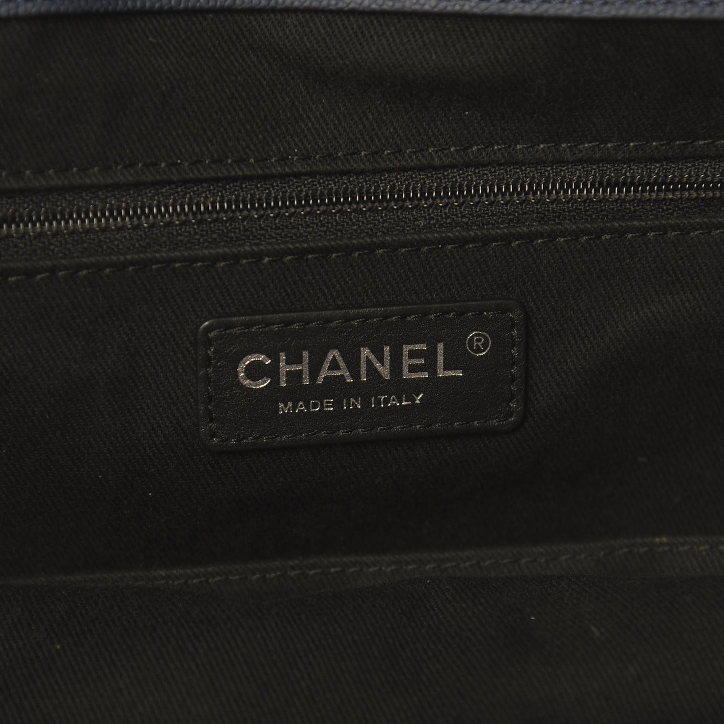 Grained Calfskin Large Coco Eyelets Shopping Tote Navy