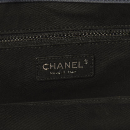 Chanel Grained Calfskin Large Coco Eyelets Shopping Tote Navy 7 of 16