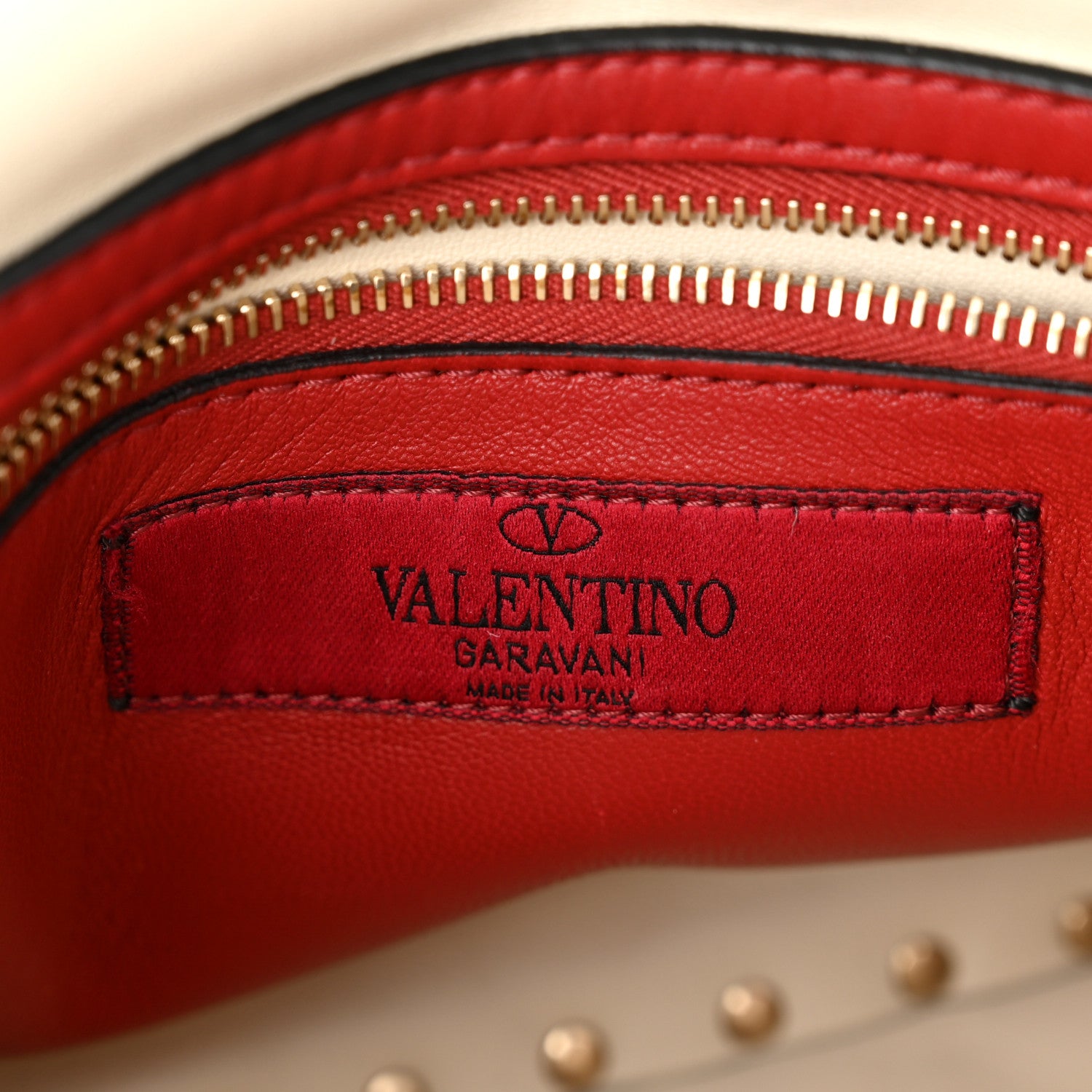 Valentino Garavani Nappa Denim Quilted Rockstud Medium Spike Shoulder Bag Ivory Blue 6 of 9