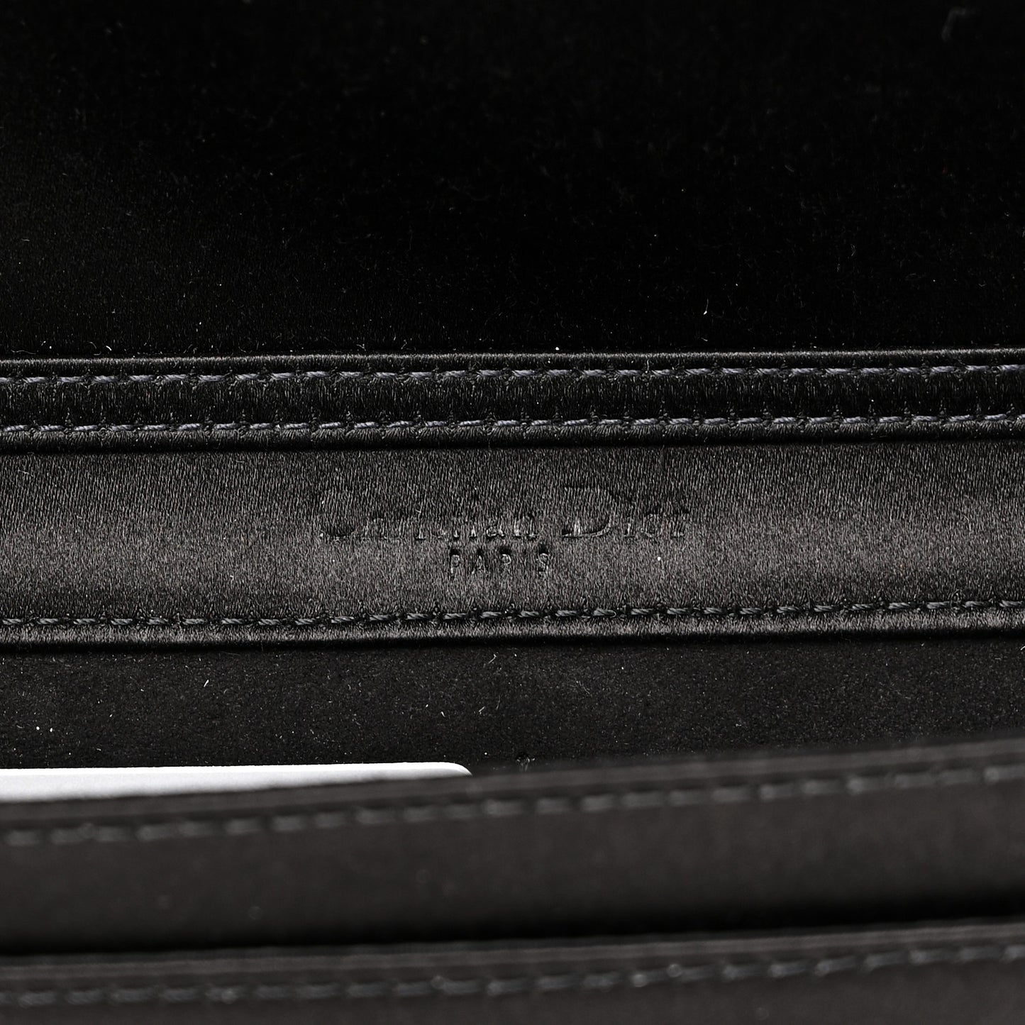 Satin Diorama Wallet on Chain Pouch Black