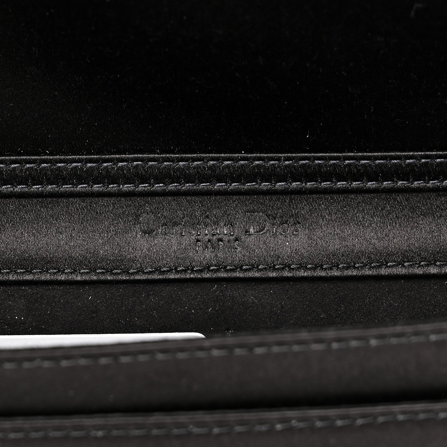 Christian Dior Satin Diorama Wallet on Chain Pouch Black 6 of 9