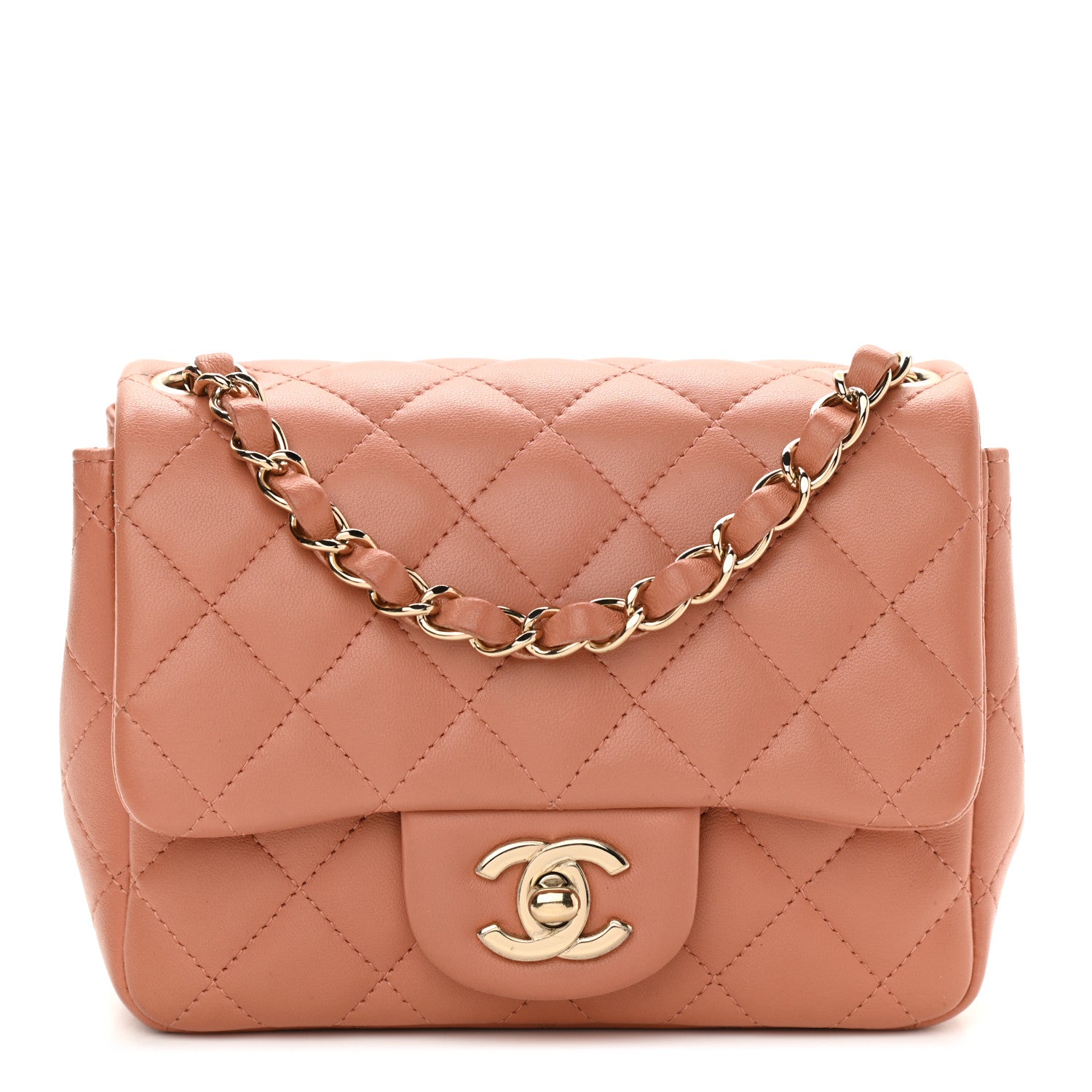 Chanel Lambskin Quilted Mini Square Flap Brown 1 of 13