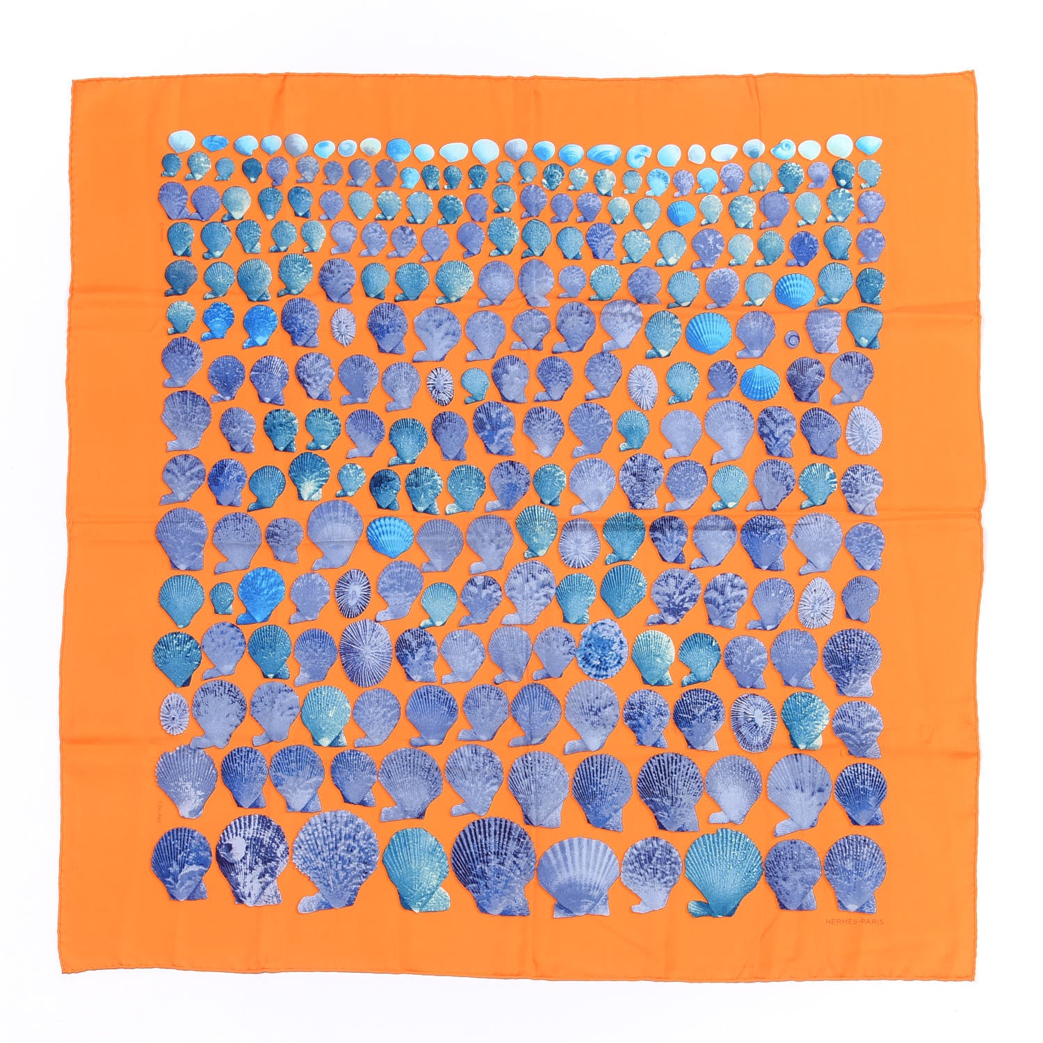 Hermes Silk Coquilles Scarf 90 Orange 1 of 4