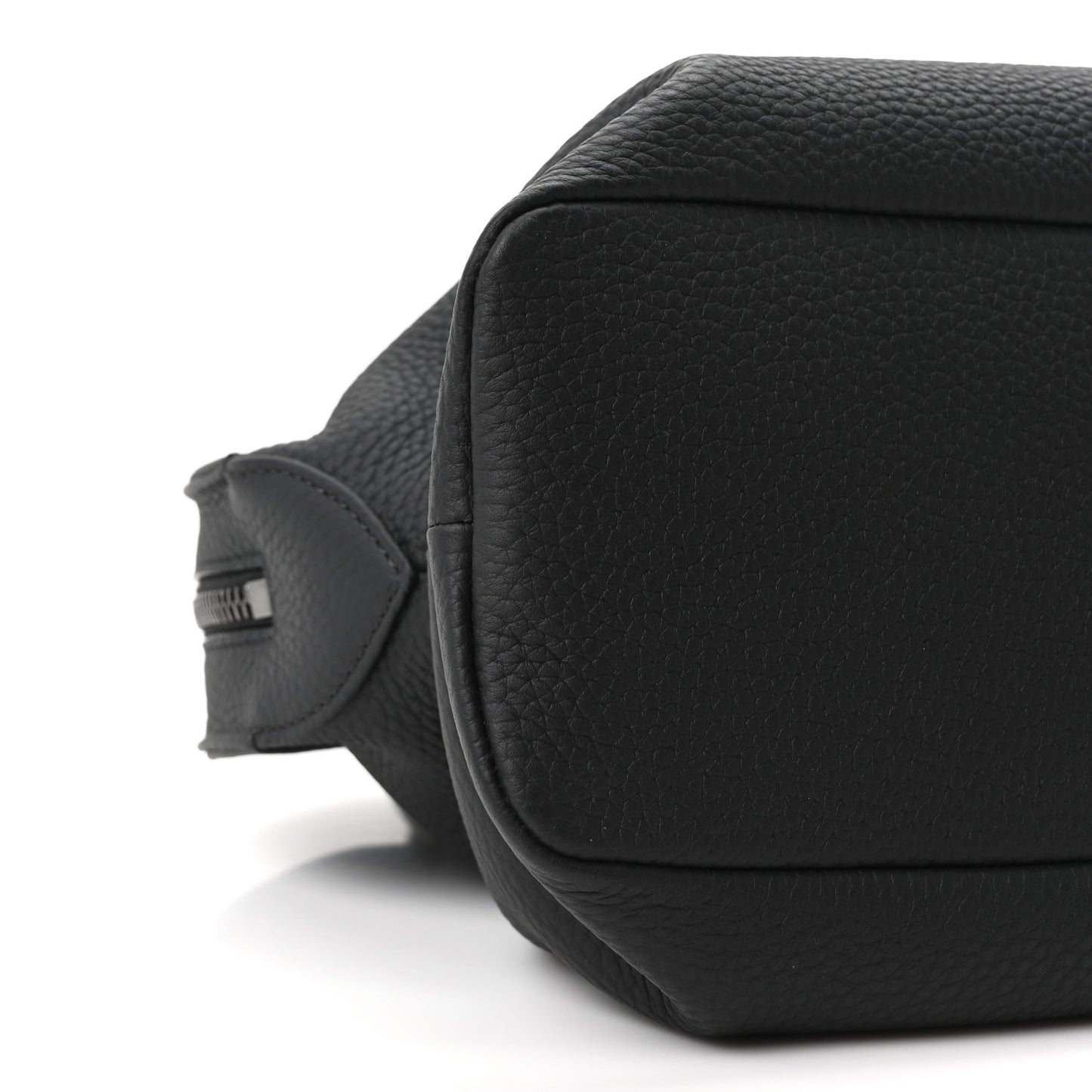 Matte Grained Calfskin Agnes Bag Black