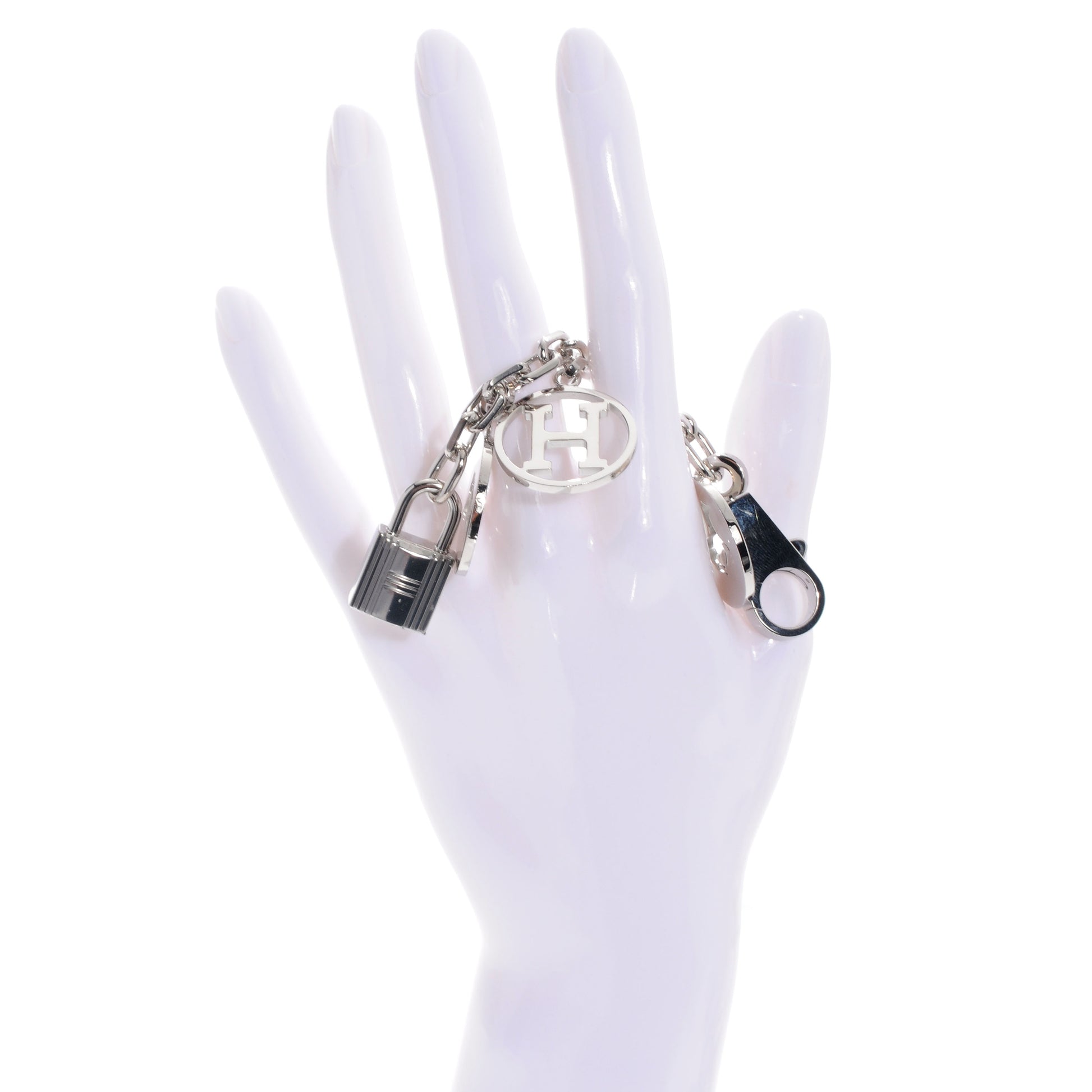 Hermes Palladium Breloque Bag Charm Silver 2 of 3