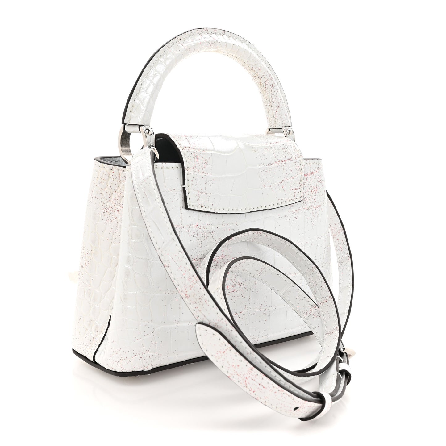 Alligator Feather Embellished Mini Capucines White