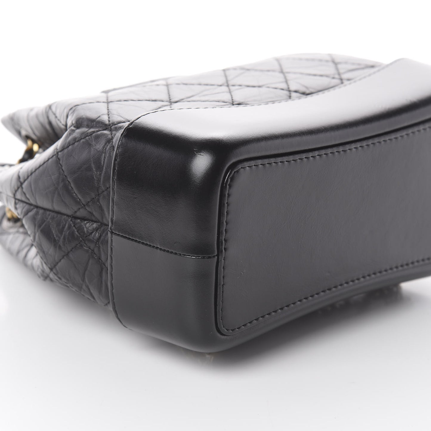Aged Calfskin Quilted Small Gabrielle Backpack Black