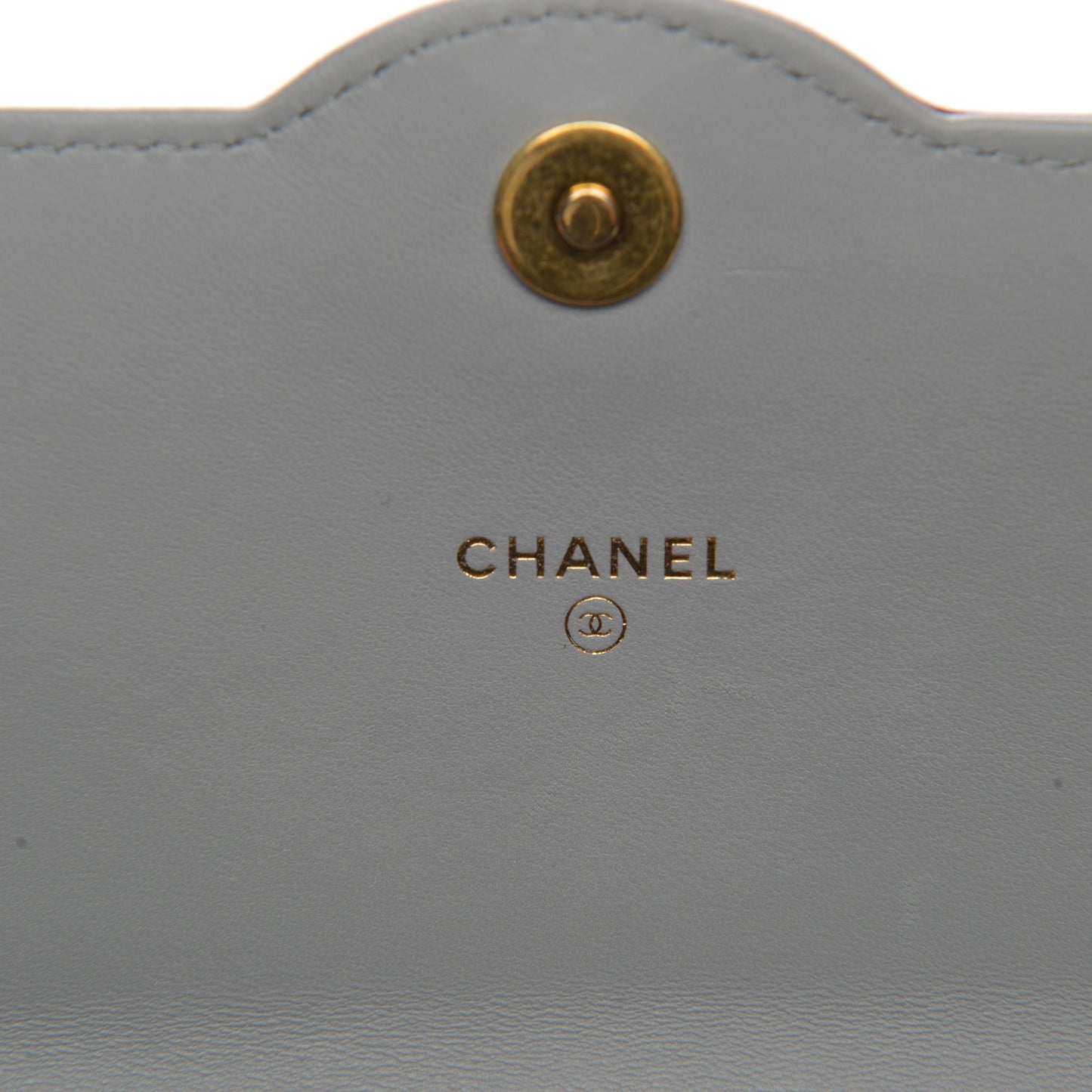 Lambskin Quilted Wallet With Removable Chain Grey Burgundy