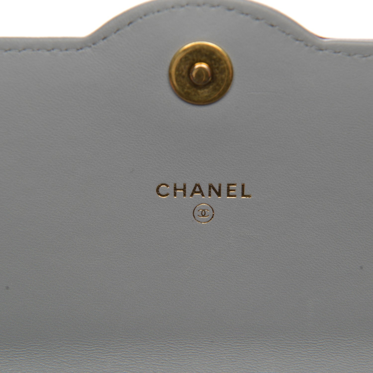Chanel Lambskin Quilted Wallet With Removable Chain Grey Burgundy 7 of 10