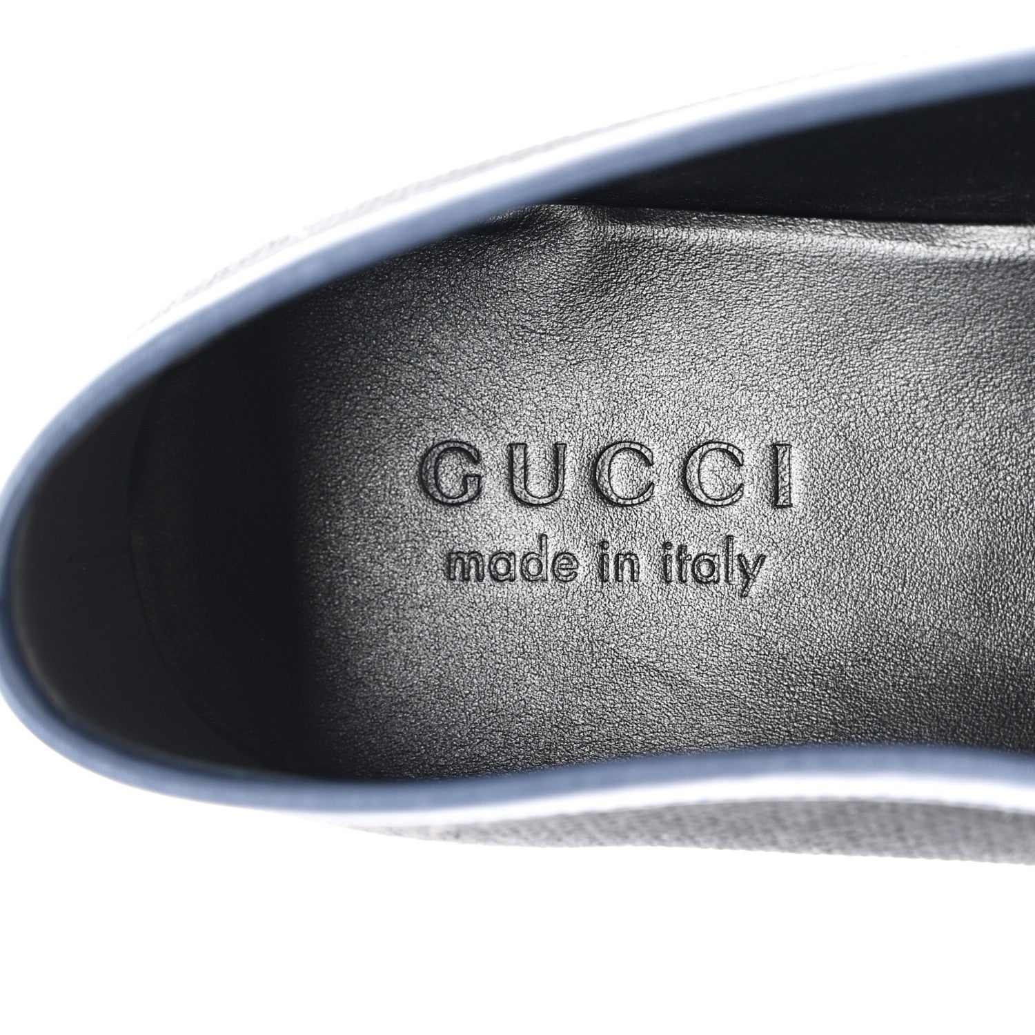 Gucci Canvas Horsebit Mens Jordaan Loafers 9 Black Blue Agata 7 of 11