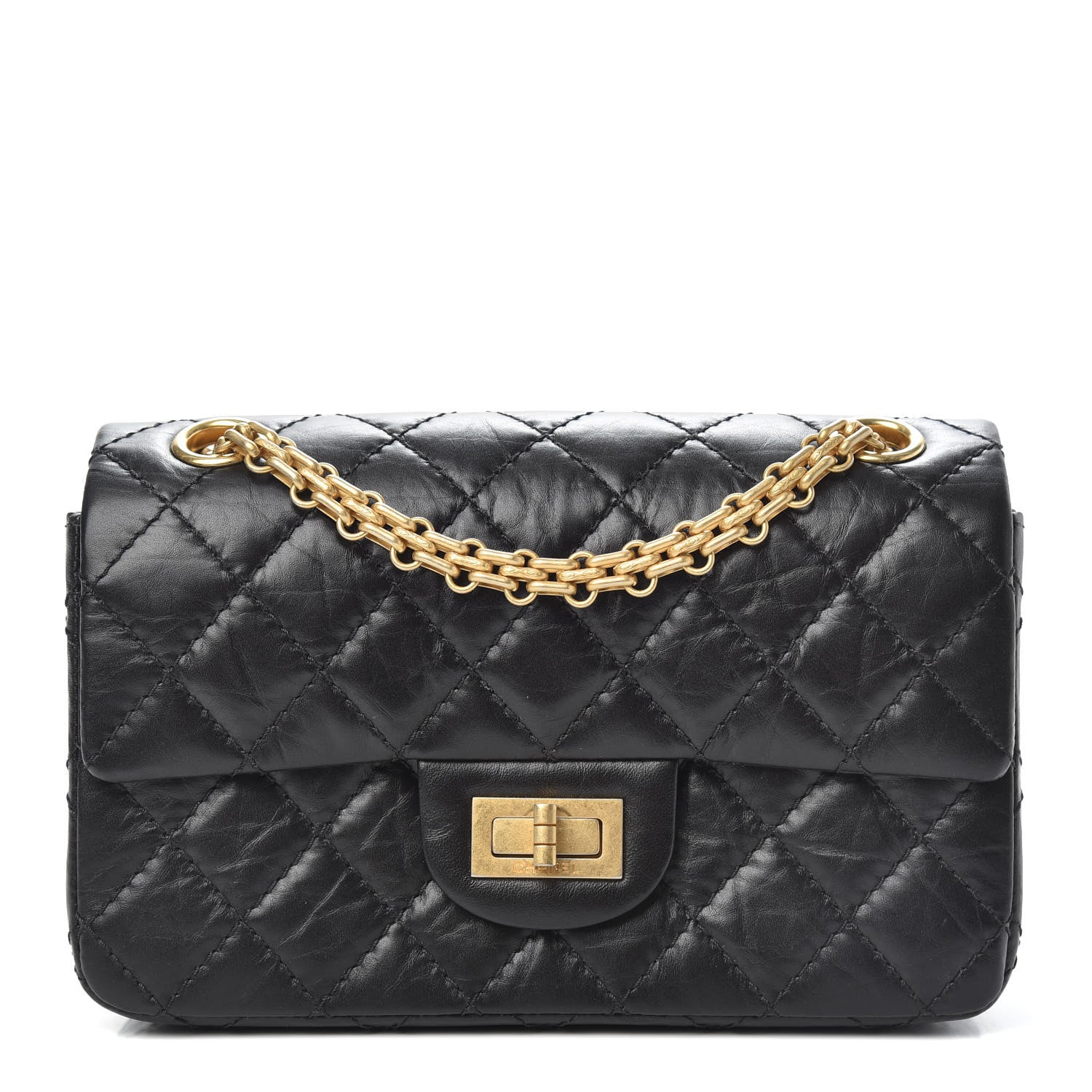 Chanel Aged Calfskin Quilted 2.55 Reissue Mini Flap Black 1 of 11