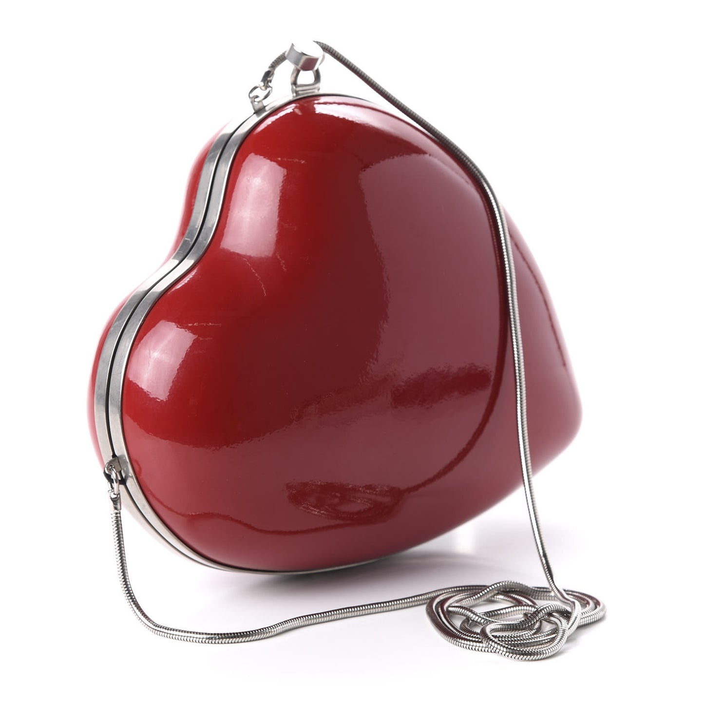 Smooth Calfskin Heart Monogram Love Box Crossbody Red