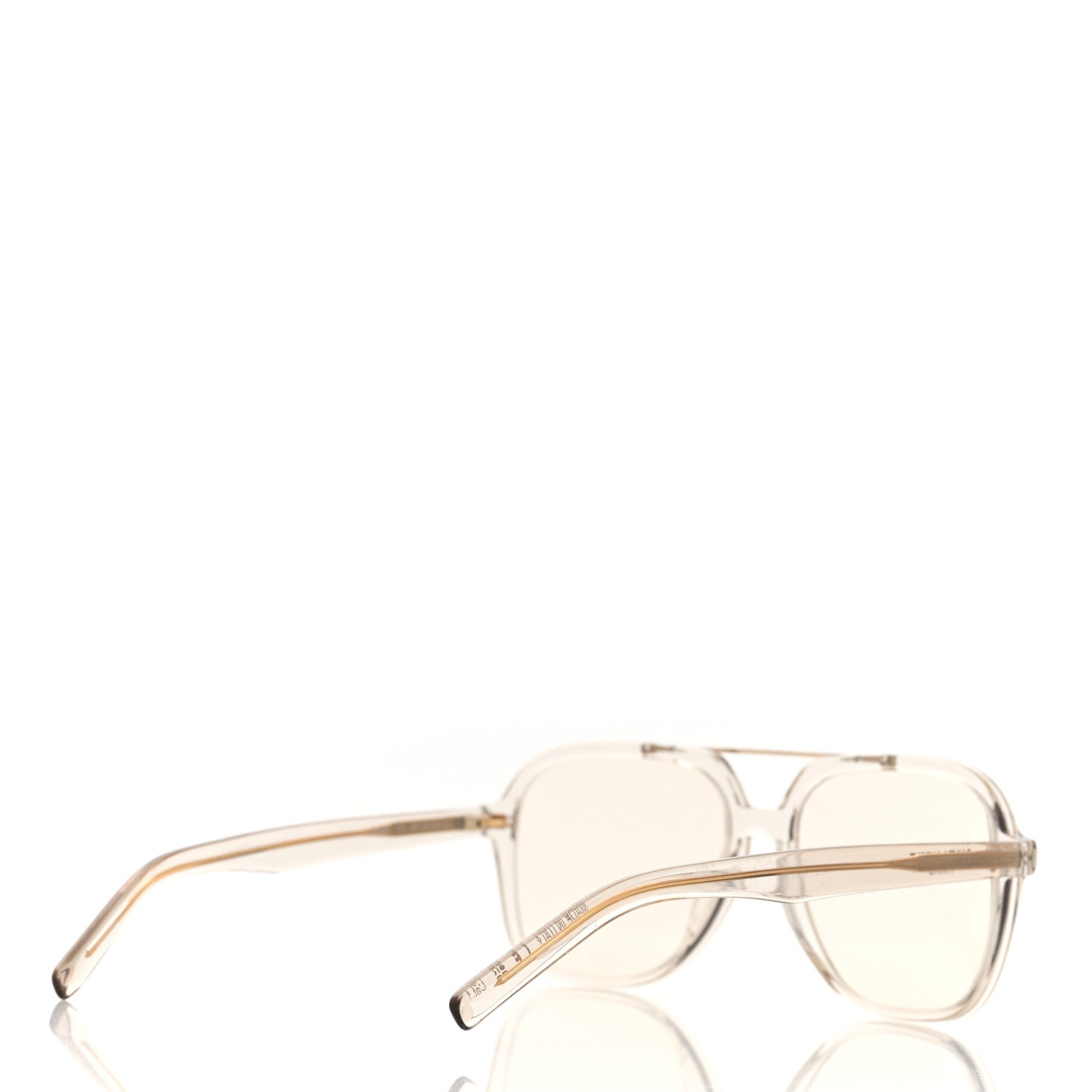 Saint Laurent Acetate Geometric Aviator Sunglasses SL 545 Transparent Cream Light Gold 4 of 7