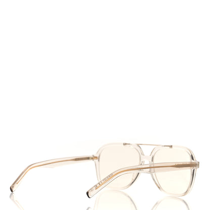 Saint Laurent Acetate Geometric Aviator Sunglasses SL 545 Transparent Cream Light Gold 4 of 7