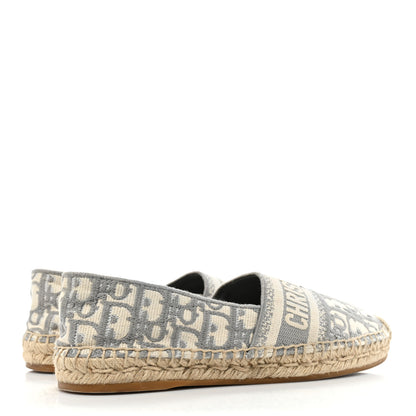 Christian Dior Oblique Embroidered Granville 15mm Espadrilles 37 Grey Stone 4 of 12