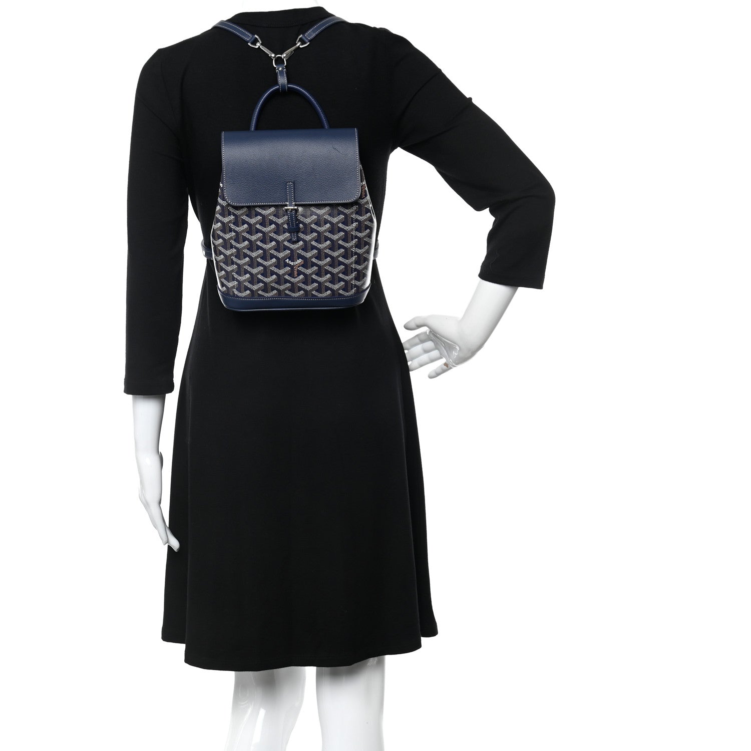 Goyard Goyardine Calfskin Mini Alpin Backpack Navy 2 of 9