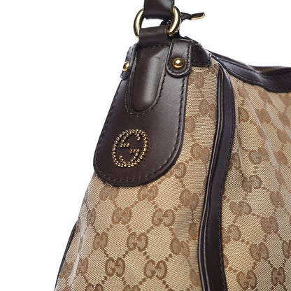 Gucci Monogram Small Scarlett Studded Interlocking G Hobo Dark Brown 13 of 18