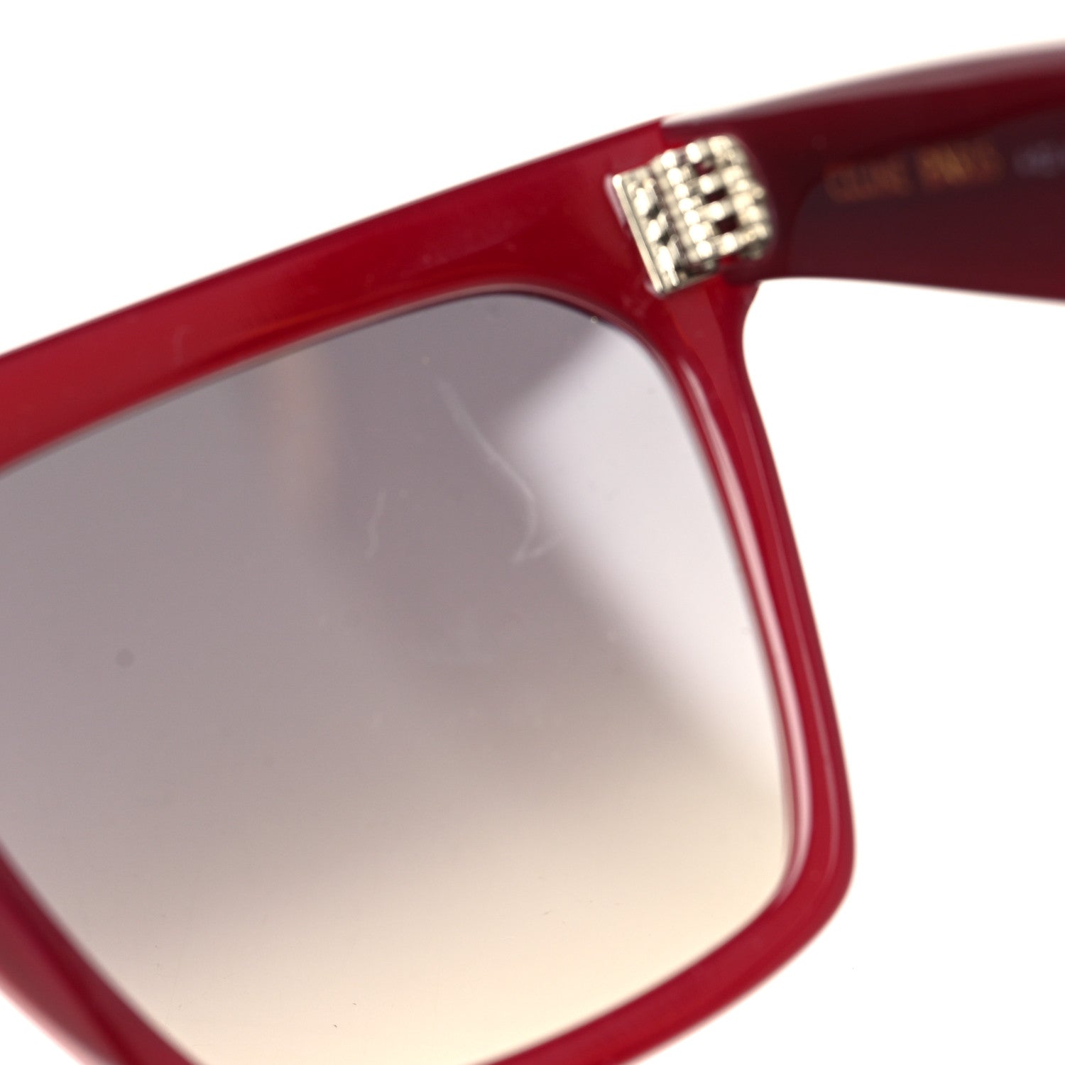 Celine Acetate Polarized Square Sunglasses CL4055IN Red 7 of 8
