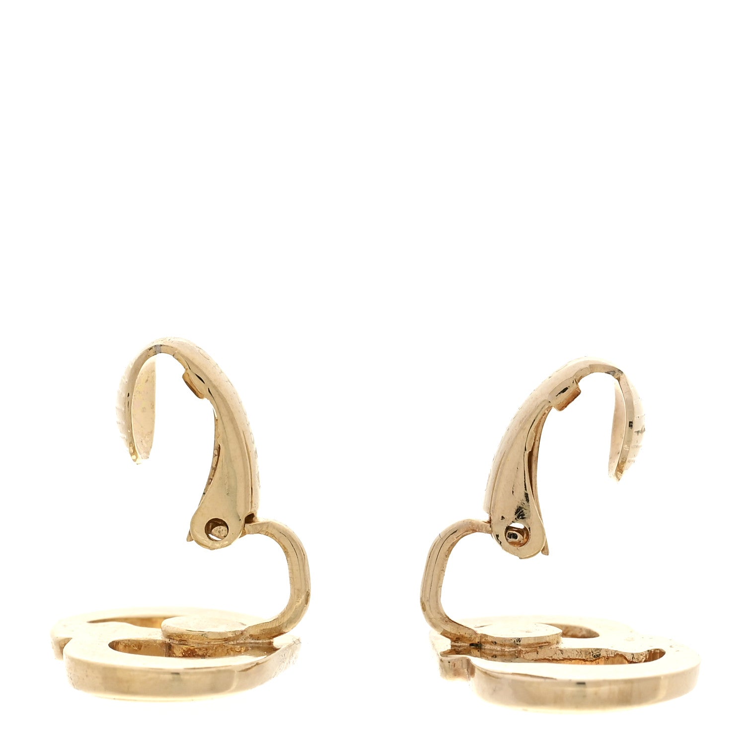 Christian Dior Metal CD Clip On Earrings Gold 3 of 5