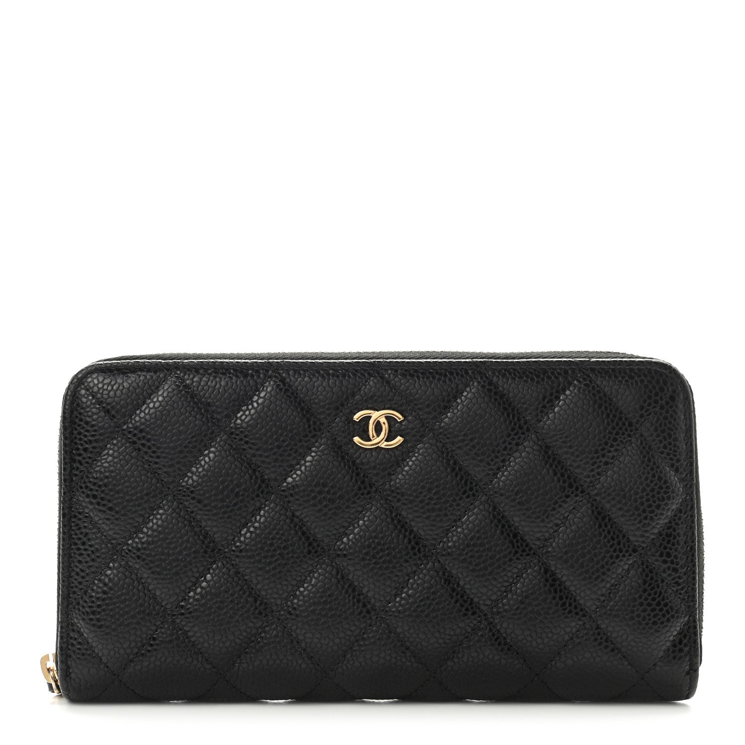 Chanel Caviar Quilted Large Gusset Zip Around Wallet Black 1 of 9