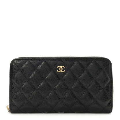 Chanel Caviar Quilted Large Gusset Zip Around Wallet Black 1 of 9