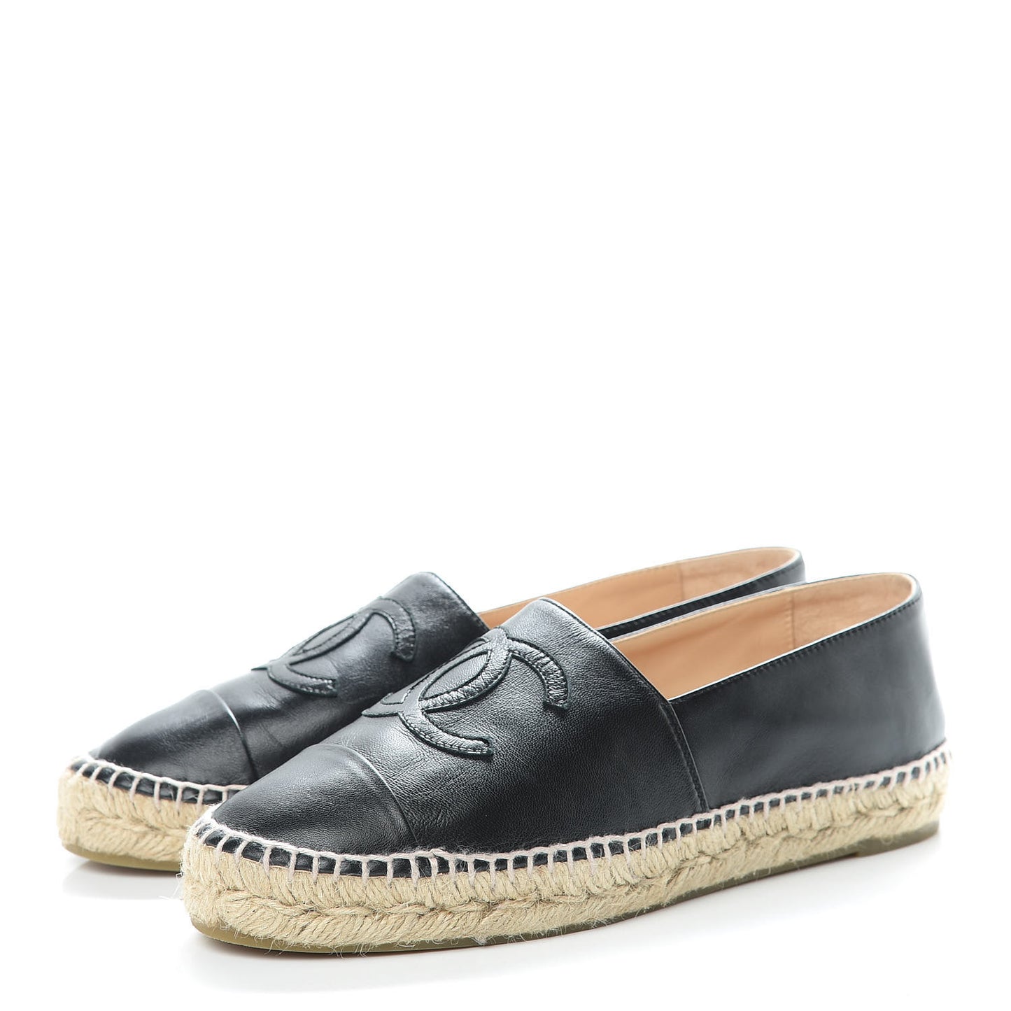 Lambskin CC Espadrilles 39 Black