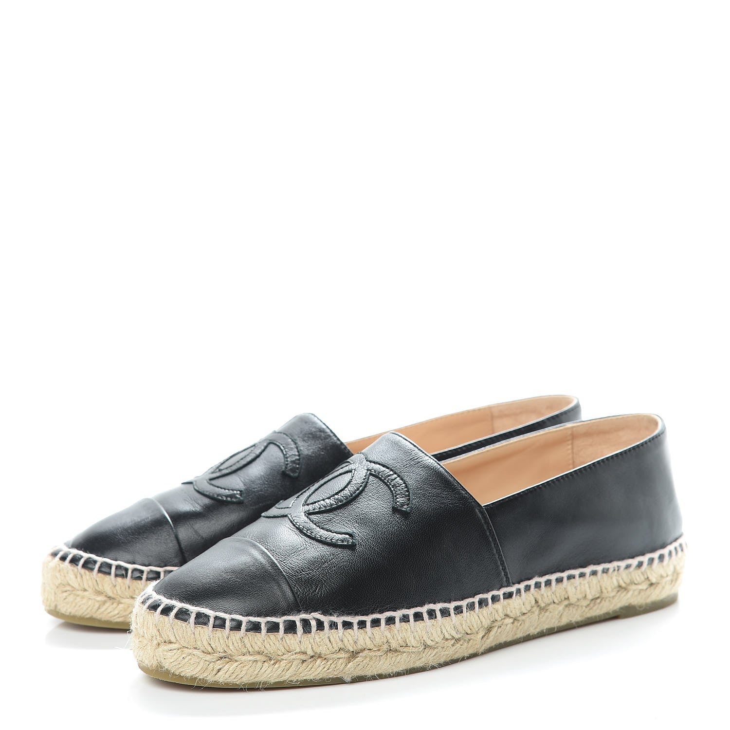 Chanel Lambskin CC Espadrilles 39 Black 3 of 12
