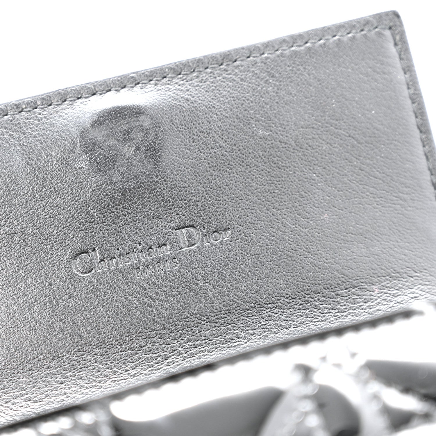 Christian Dior Patent Cannage Lady Dior Pouch Wallet On Chain Black 6 of 13