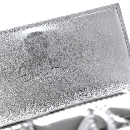 Christian Dior Patent Cannage Lady Dior Pouch Wallet On Chain Black 6 of 13