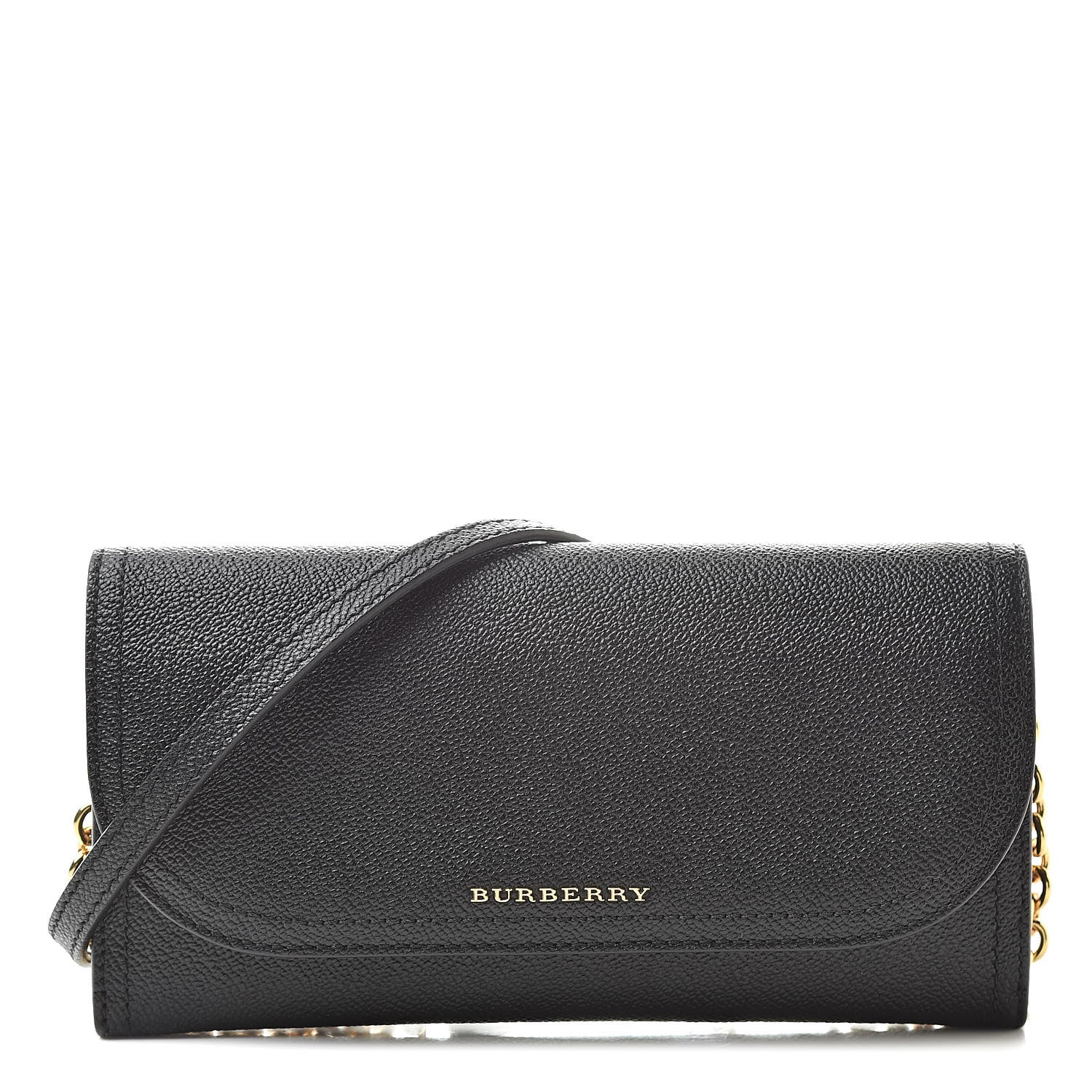 Burberry Grainy Calfskin Henley Wallet On Chain Black 1 of 11
