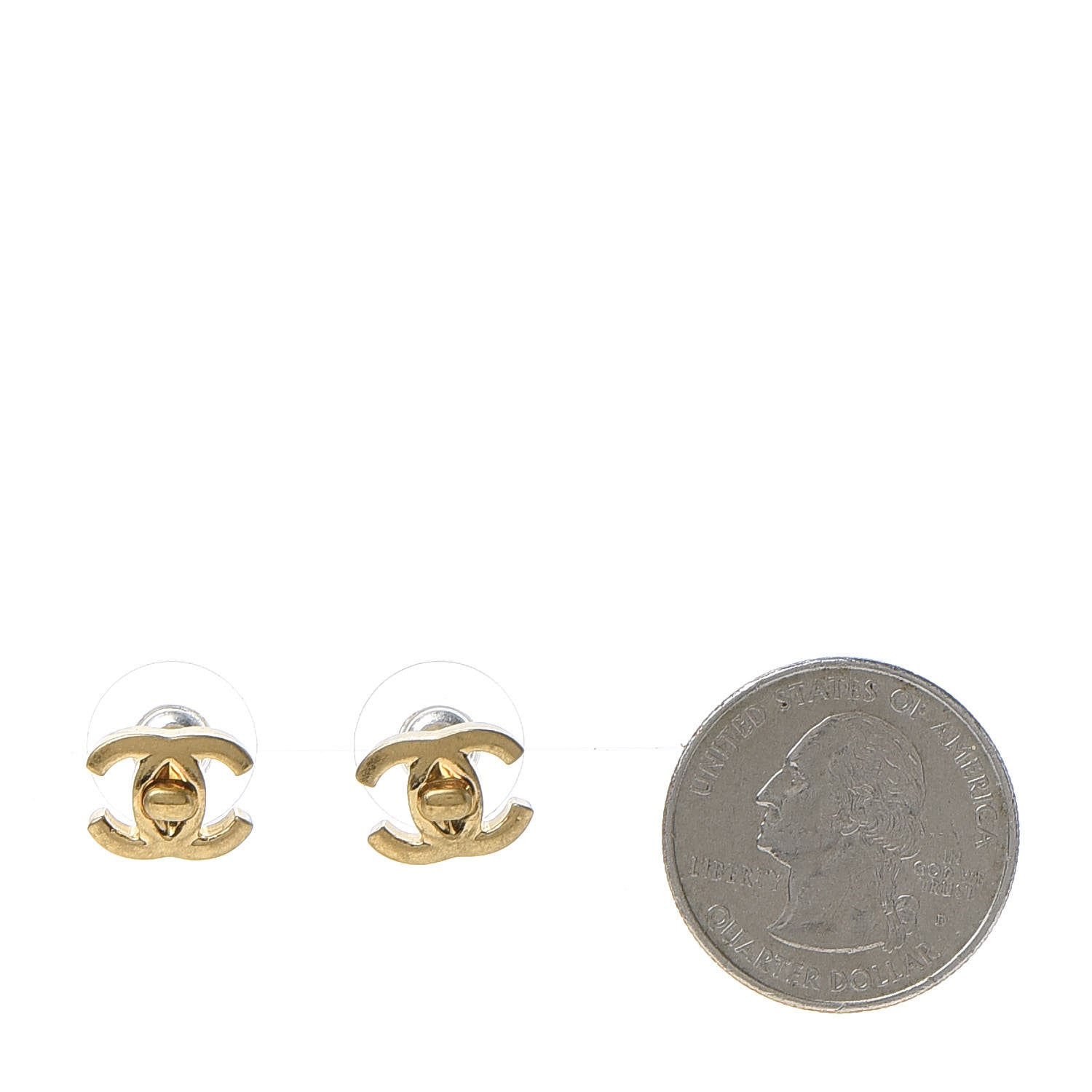 Chanel Metal CC Turnlock Earrings Gold 2 of 5