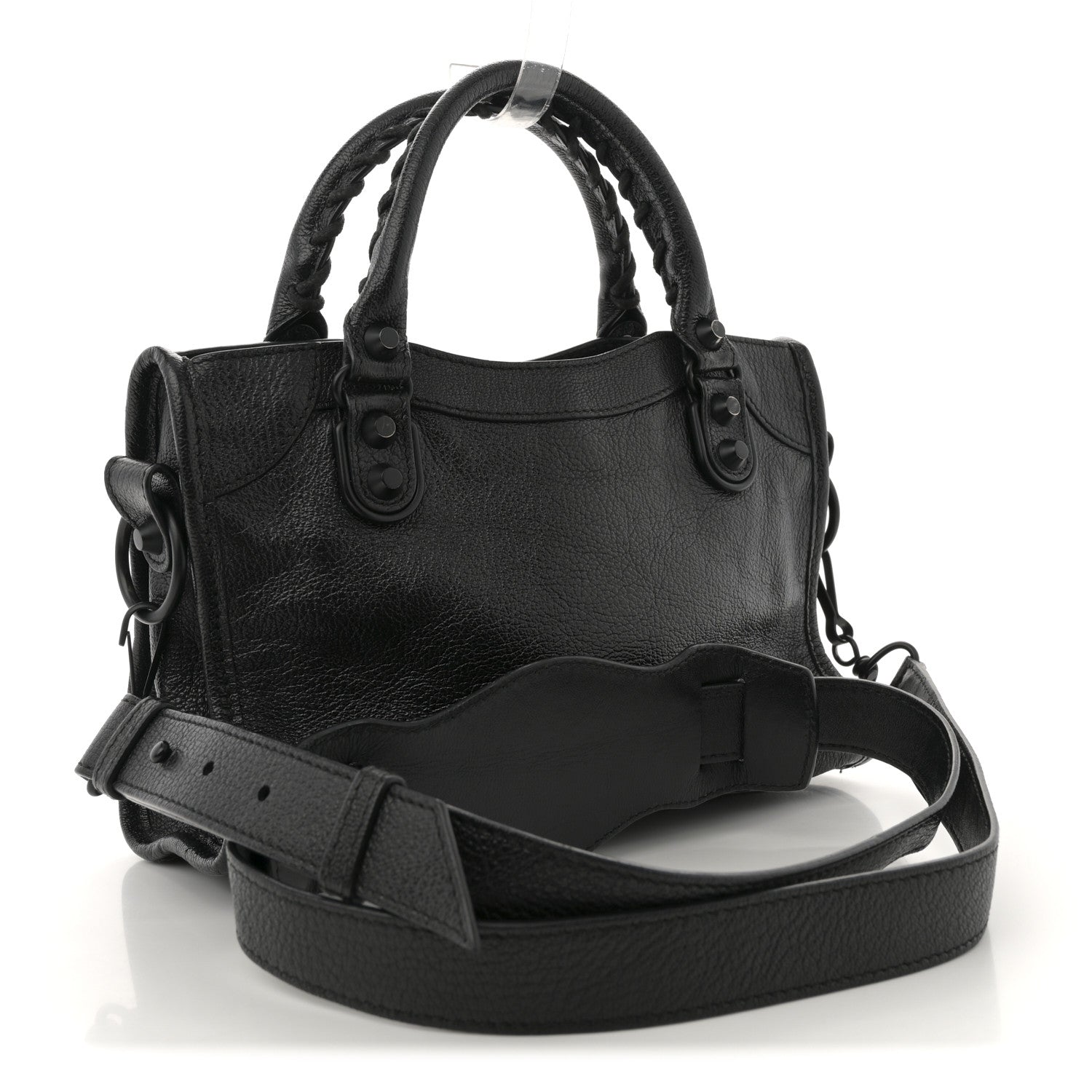 Balenciaga Shiny Goatskin Matte Black Metallic Edge Hardware Mini City Black 4 of 12