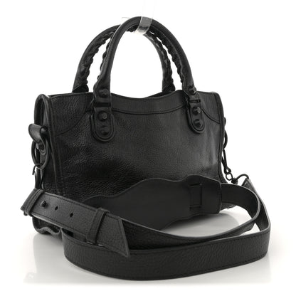 Balenciaga Shiny Goatskin Matte Black Metallic Edge Hardware Mini City Black 4 of 12