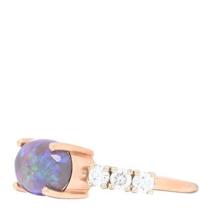 Irene Neuwirth 18K Rose White Gold Diamond Opal Tennis Ring 53 6.5 4 of 5