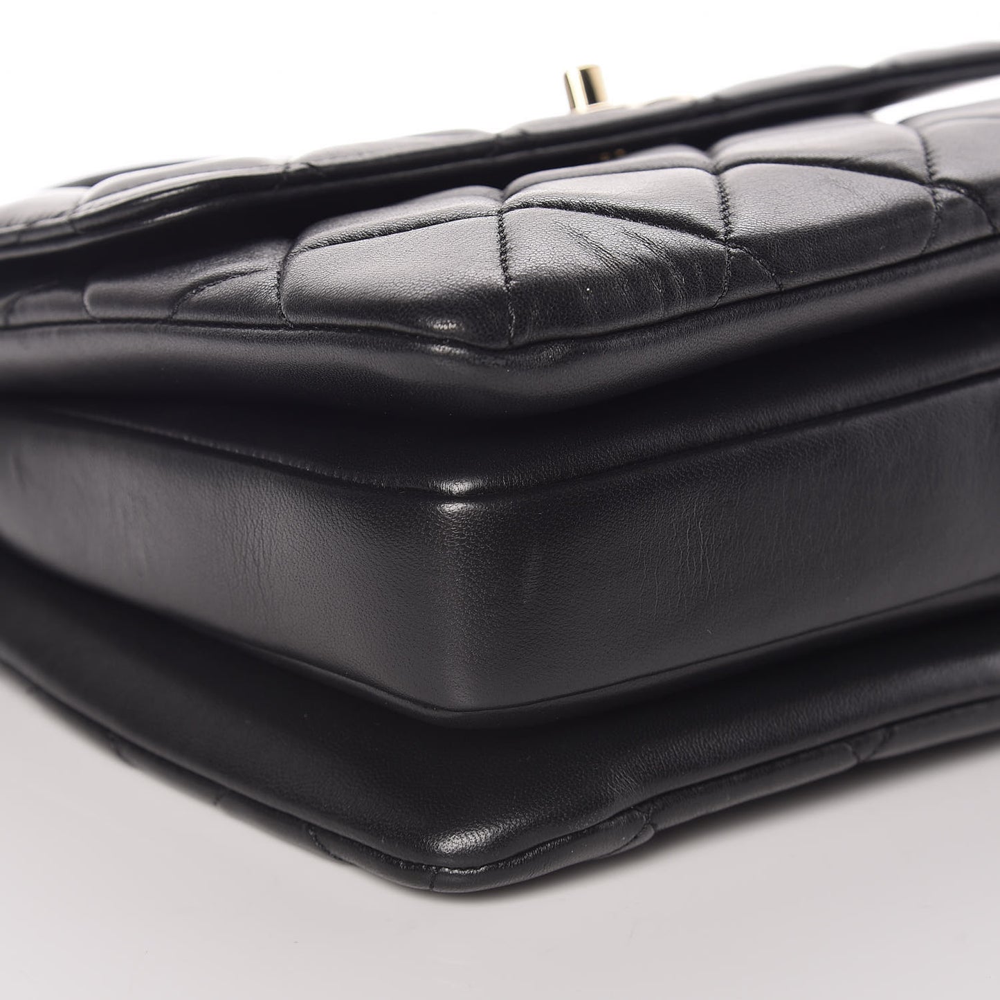 Lambskin Quilted Small Trendy CC Dual Handle Flap Bag Black