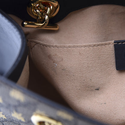 Gucci GG Supreme Monogram Bees Small Padlock Tote Beige Oro Black 9 of 13
