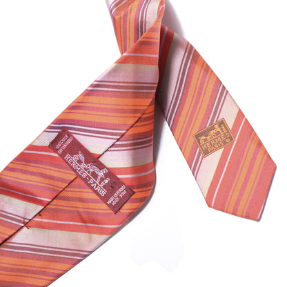 Hermes Silk Diagonal Stripe Neck Tie 4 of 4