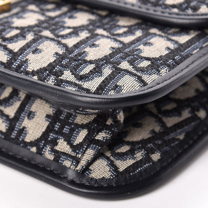 Christian Dior Oblique DiorAddict Flap Bag Navy Blue 13 of 16