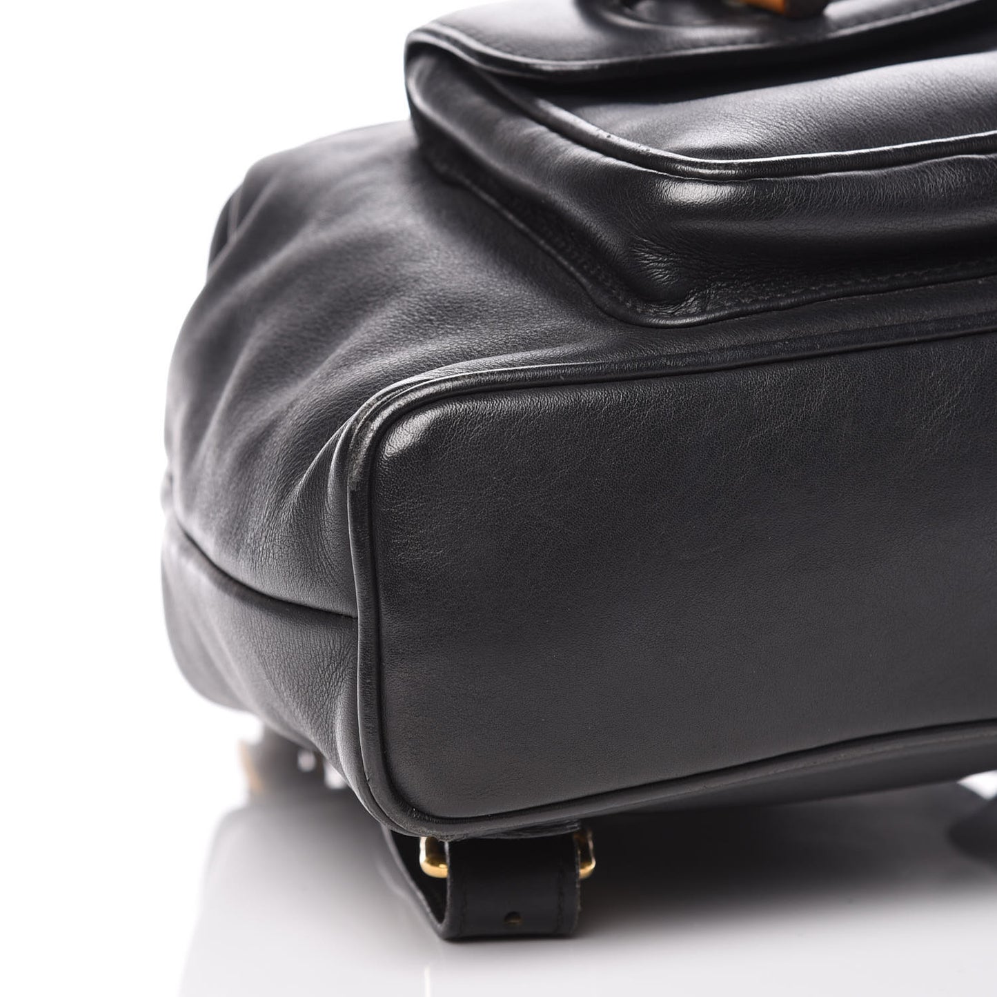 Calfskin Bamboo Backpack Black