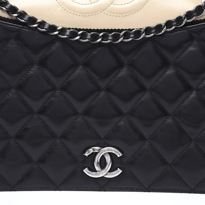 Chanel Calfskin Quilted Ballerine Flap Black Beige 9 of 9